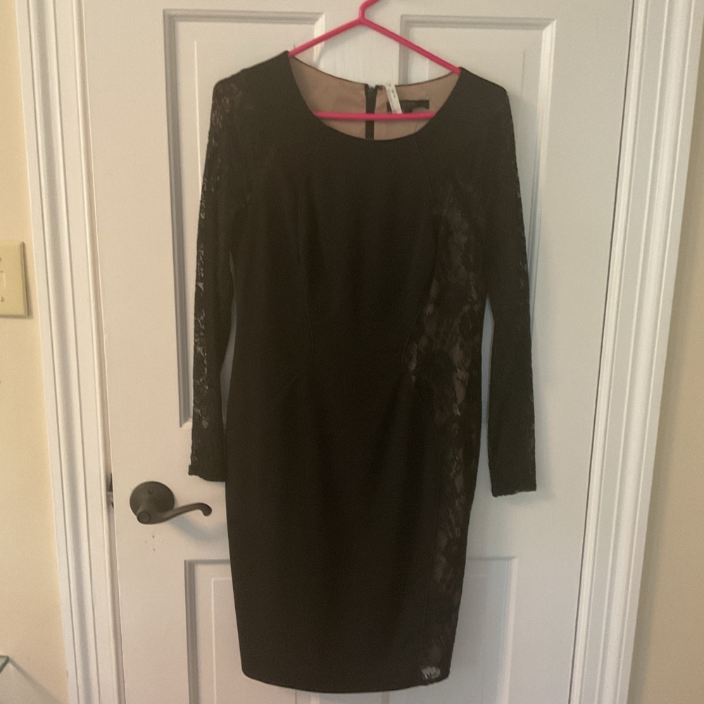 Black Long Sleeve Sheath Cocktail Dress